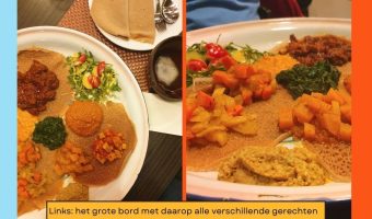 Oost-Afrikaans eten doe je met en van de injera